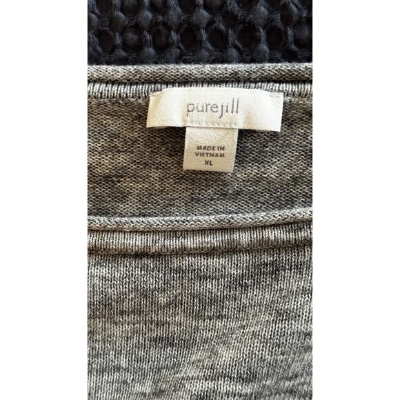 J. Jill Pure Jill Heathered Gray Cotton Blend Sweater Size XL EUC - Picture 3 of 7